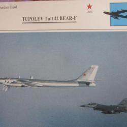 FICHE  AVIATION  TYPE BOMBARDIER  LOURD     /   TUPOLEV TU - 142 BEAR -F  URSS