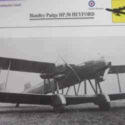 FICHE  AVIATION  TYPE BOMBARDIER  LOURD     /   HANDLEY  PADGE HP 50  HEYFORD   G BRETAGNE