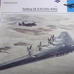 FICHE  AVIATION  TYPE BOMBARDIER  LOURD     /  NARTHROP  XB  35  FLYING  WING  USA