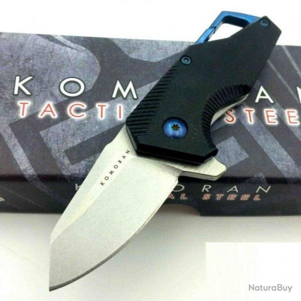 Couteau Mousqueton Varape Komoran Manche G10 Lame Acier Inox Mousqueton KO033