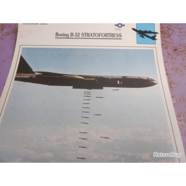 FICHE  AVIATION  TYPE BOMBARDIER  LOURD     /   BOEING    B 52  STRATOFORTRESS    USA