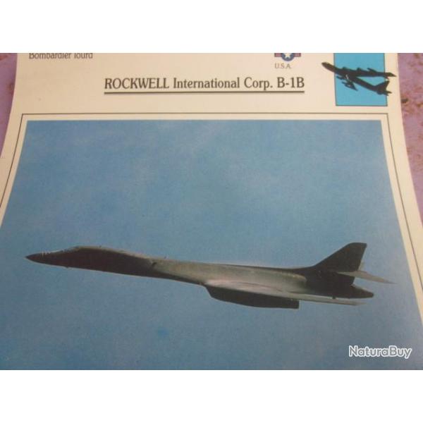 FICHE  AVIATION  TYPE BOMBARDIER  LOURD     /   ROCWELL  INTERNATIONAL  CORP B 1B  USA
