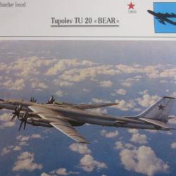 FICHE  AVIATION  TYPE BOMBARDIER  LOURD     /   TUPOLEV TU 20  BEAR  URSS