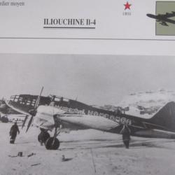 FICHE  AVIATION  TYPE BOMBARDIER  MOYEN  /   ILIOUCHINE  II4   URSS