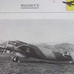 FICHE  AVIATION  TYPE BOMBARDIER  MOYEN  /   PIAGGIO P 32   ITALIE