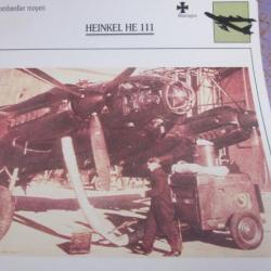 FICHE  AVIATION  TYPE BOMBARDIER  MOYEN  /   HEINKEL HE 111  ALLEMAGNE