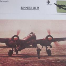 FICHE  AVIATION  TYPE BOMBARDIER  MOYEN  /   JUNKERS  JU  88     ALLEMAGNE
