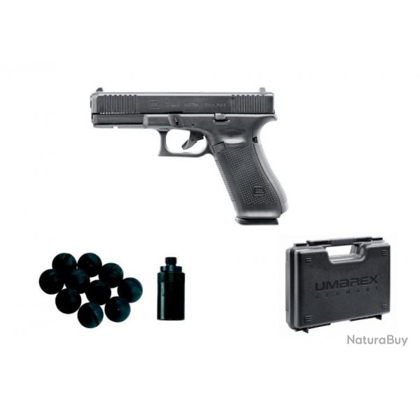 Glock 17 Gen 5  Blanc 9mm PAK + MalLette Umarex + Adaptateur M8 Gomm Cogn