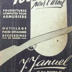 CATALOGUE N° 3 DE FOURNITURE POUR ARMURIERS  " J.JANUEL " A SAINT-ETIENNE ANNEES 1960/70