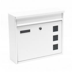 Boite postale boite aux lettres murale design avec clés 36 x 32 x 11,5 cm blanc 16_0000104