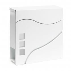 Boite aux lettres design porte journal revêtement poudre fixation murale blanc 16_0000102