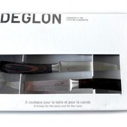 8670602-V -Coffret Déglon de 6 couteaux à steak "grande table"