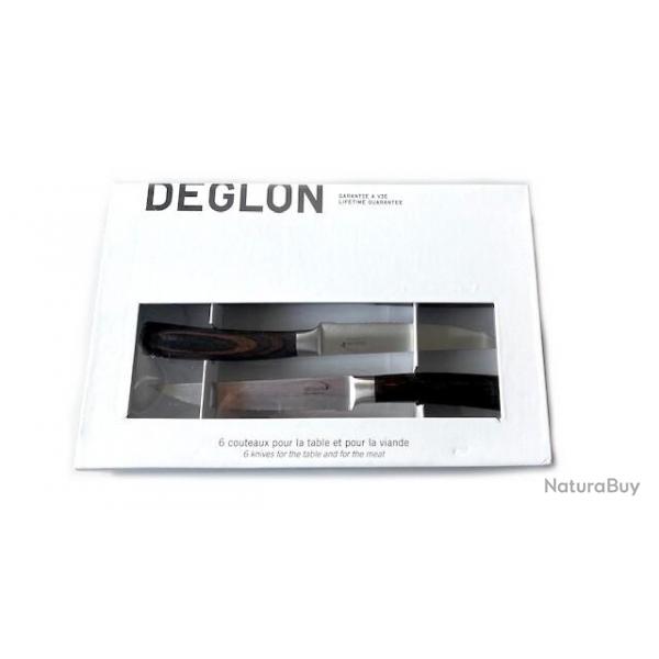 8670602-V -Coffret Dglon de 6 couteaux  steak "grande table"