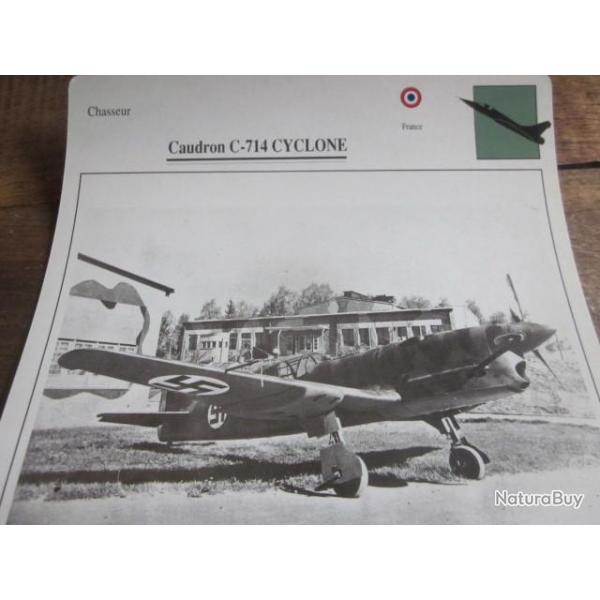 FICHE  AVIATION  TYPE  CHASSEUR   /   CAUDRON  C 714  CYCLONE   FRANCE