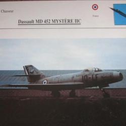 FICHE  AVIATION  TYPE  CHASSEUR   /   DASSAULT MD 32  MYSTERE IIC     FRANCE