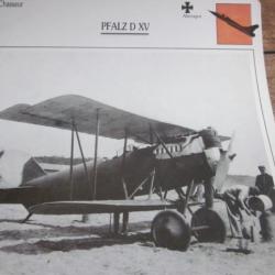 FICHE  AVIATION  TYPE  CHASSEUR   /   PFALZ  D  XV  ALLEMAGNE