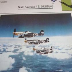 FICHE  AVIATION  TYPE  CHASSEUR   /   NORTH  AMERICAN   P 51  MUSTANG  USA