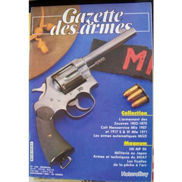 " LA GAZETTE DES ARMES " N 159 DE NOVEMBRE 1986 - TRES BON ETAT.