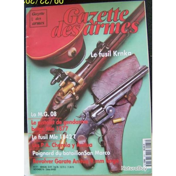 " LA GAZETTE DES ARMES " N 271 DE NOVEMBRE 1996 - TRES BON ETAT.