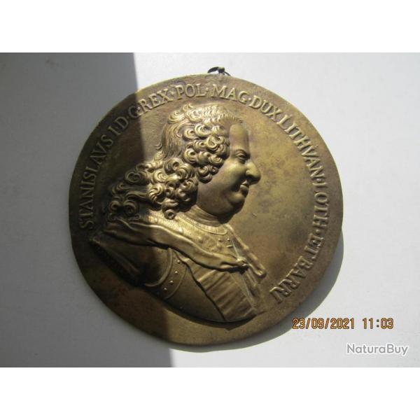 imposante Mdaille en bronze,signe E LALLEMAND (bas relief),rare dans cette taille!