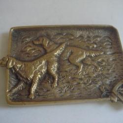 vide poche en bronze ancien, porte carte de visite 11,5 cm x 8,5 cm, du XIXème