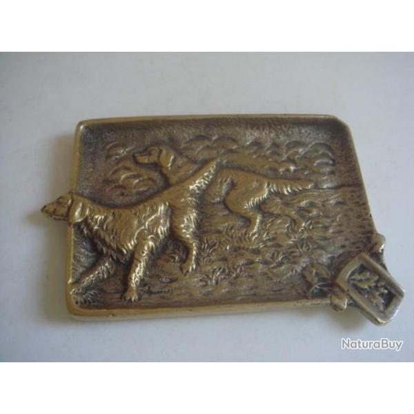 vide poche en bronze ancien, porte carte de visite 11,5 cm x 8,5 cm, du XIXme