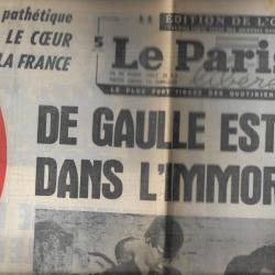 le parisien libéré 13 novembre 1970, funérailles , enterrement général de gaulle