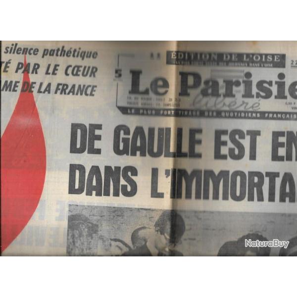 le parisien libr 13 novembre 1970, funrailles , enterrement gnral de gaulle