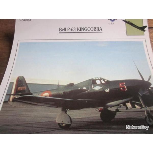 FICHE  AVIATION  TYPE  CHASSEUR   /   BELL P 63  KINGCOBRA  USA