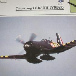 FICHE  AVIATION  TYPE  CHASSEUR   /   CHANCE VOUGHT   V 166  F4U  CORSAIR    USA