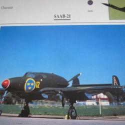 FICHE  AVIATION  TYPE  CHASSEUR   /   SAAB  21  SUEDE