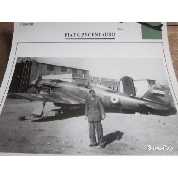 FICHE  AVIATION  TYPE  CHASSEUR   /   FIAT  G 55  CENTAURO  ITALIE