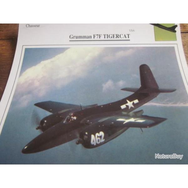 FICHE  AVIATION  TYPE  CHASSEUR   /   GRUMMAN F7 F   TIGERCAT  USA