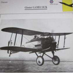 FICHE  AVIATION  TYPE  CHASSEUR   /   GLOSTER  GAMECOCK   G BRETAGNE