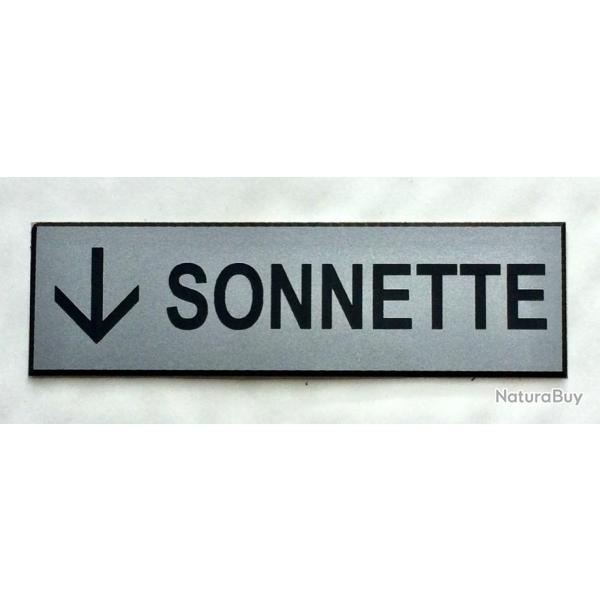 panneau argent "SONNETTE + FLECHE" EN BAS Format 70x200 mm