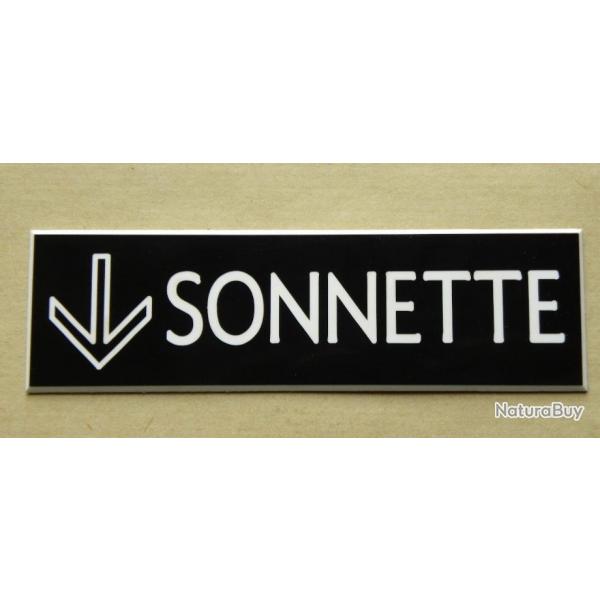 panneau noir "SONNETTE + FLECHE EN BAS Format 70x200 mm