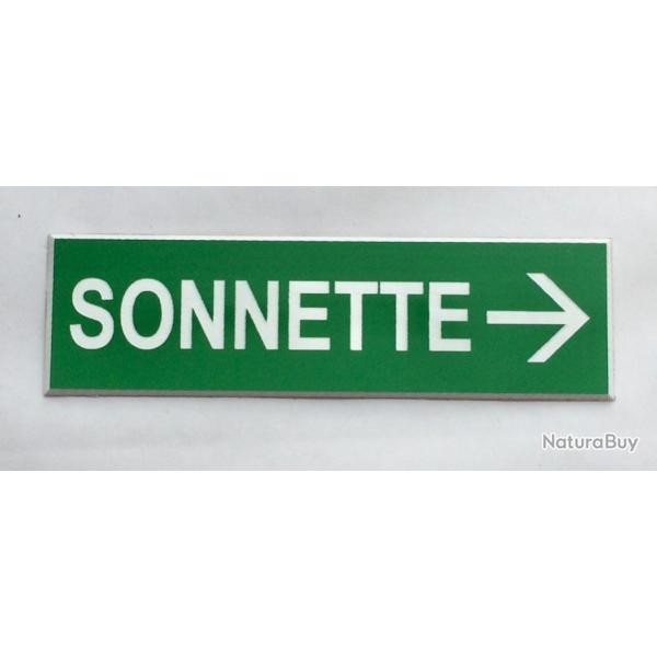 plaque grave "SONNETTE + FLECHE  DROITE verte Format 50x150 mm