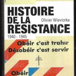 histoire de la résistance 1940-1945 obéir c'est trahir désobéir c'est servir d'olivier wieviorka