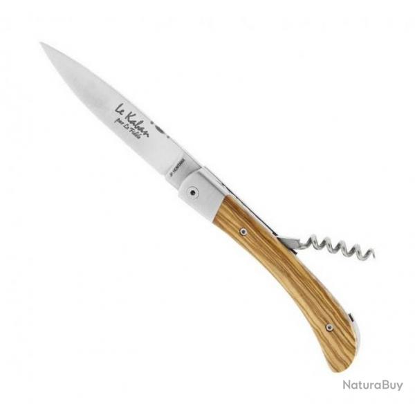 Couteau "Le Kaban" avec tire-bouchon, Manche olivier [Laguiole Le Fidle]