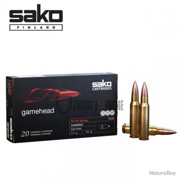 20 Munitions SAKO Gamehead cal 30-06 Sprg 180 Gr