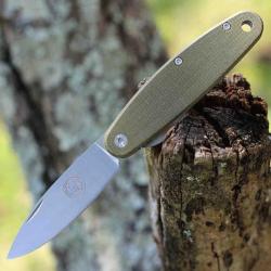 Couteau Esee Churp Green Lame Acier D2 Manche Micarta Linerlock Clip BRKC1