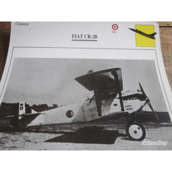 FICHE  AVIATION  TYPE  CHASSEUR   /   FIAT  CR 20   ITALIE