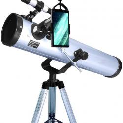Pack complet télescope XXL Astrophotographie 76/700 avec Lunette astronomique Zoom et guide débutant