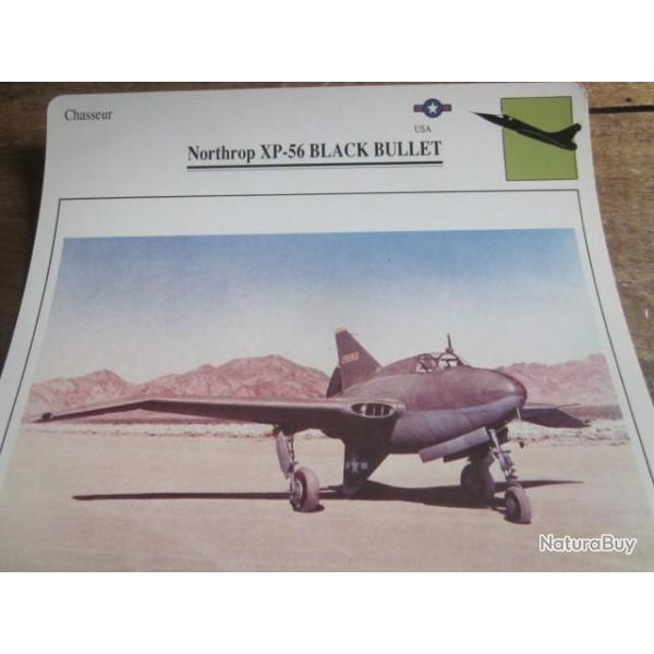 FICHE  AVIATION  TYPE  CHASSEUR   /   NORTHROP 56  BLACK BULLET USA