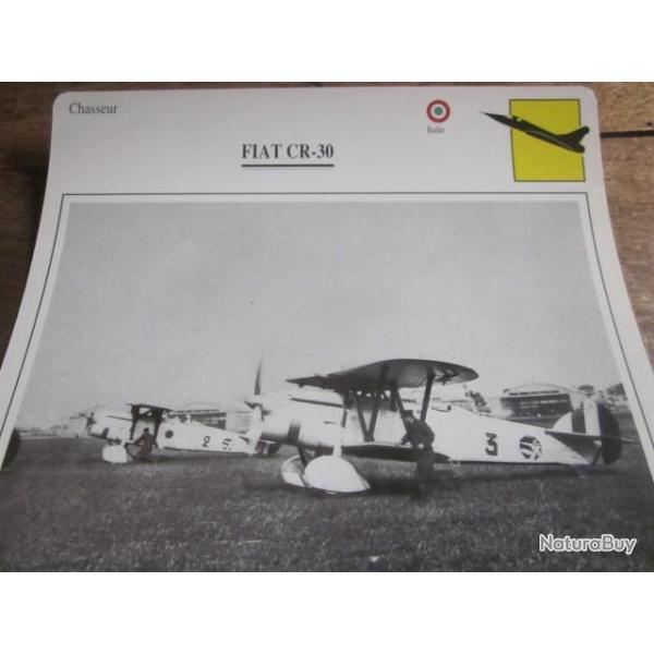 FICHE  AVIATION  TYPE  CHASSEUR   /   FIAT CR 30  ITALIE