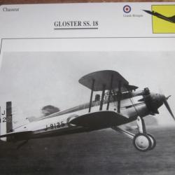 FICHE  AVIATION  TYPE  CHASSEUR   /   GLOSTER  SS 18  G BRETAGNE