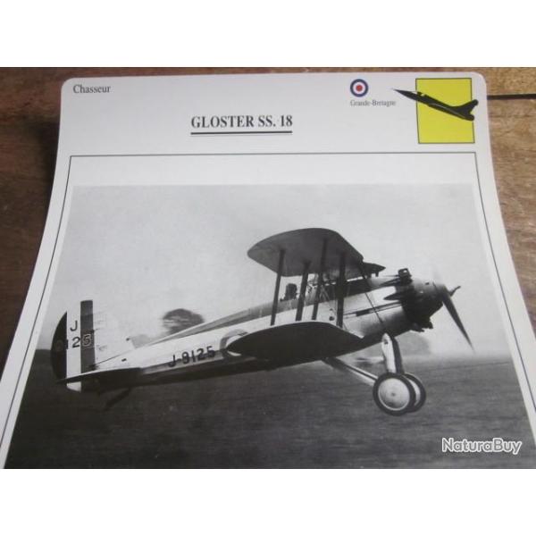 FICHE  AVIATION  TYPE  CHASSEUR   /   GLOSTER  SS 18  G BRETAGNE