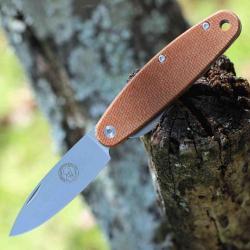 Couteau Esee Churp Brown Lame Acier D2 Manche Micarta Linerlock Clip BRKC2