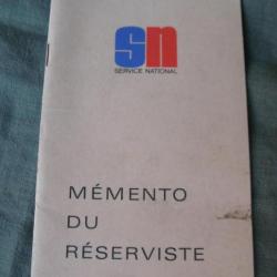 WW2/POSTWAR FRANCE LIVRET " MÉMENTO DU RÉSERVISTE Service National ÉDITION 1973 "