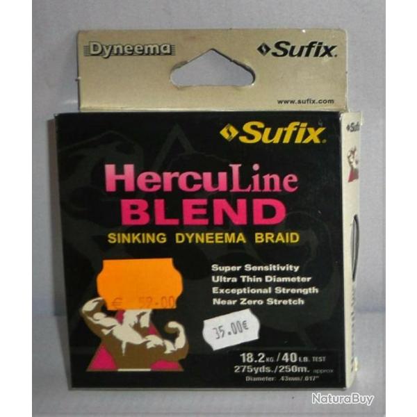 Promo: Tresse Sufix Herculine Blend 0.43mm 18.200kg 250m vert/noir